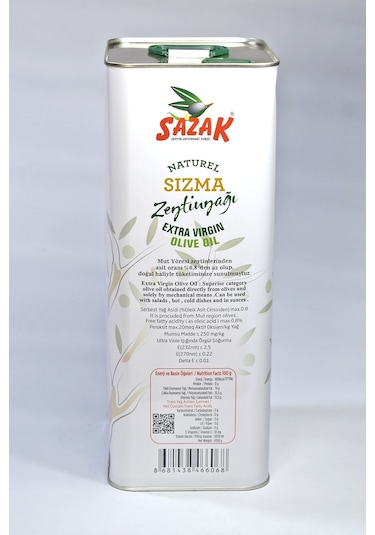 Sazak Natürel Sızma Zeytinyağı 5 L