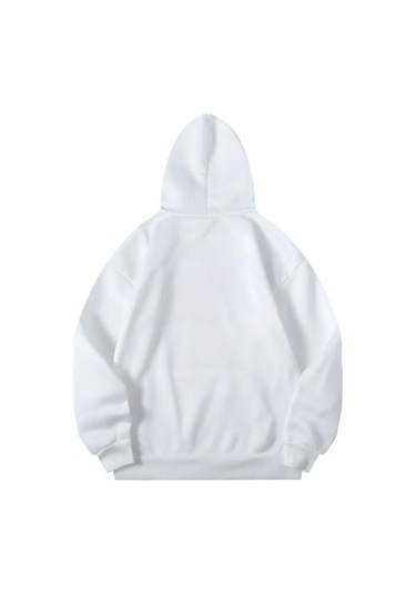 Califor Ornia 1776 Sweatshirt - Beyaz Baskılı Oversize Kışlık Kalın Kapüşonlu Beyaz