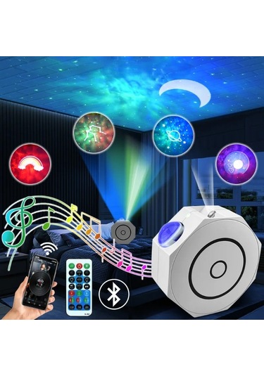 River World Gece Lambası Projektör Tasarımı Anason Model Bluetooth Özelliği Olan Çok Renkli