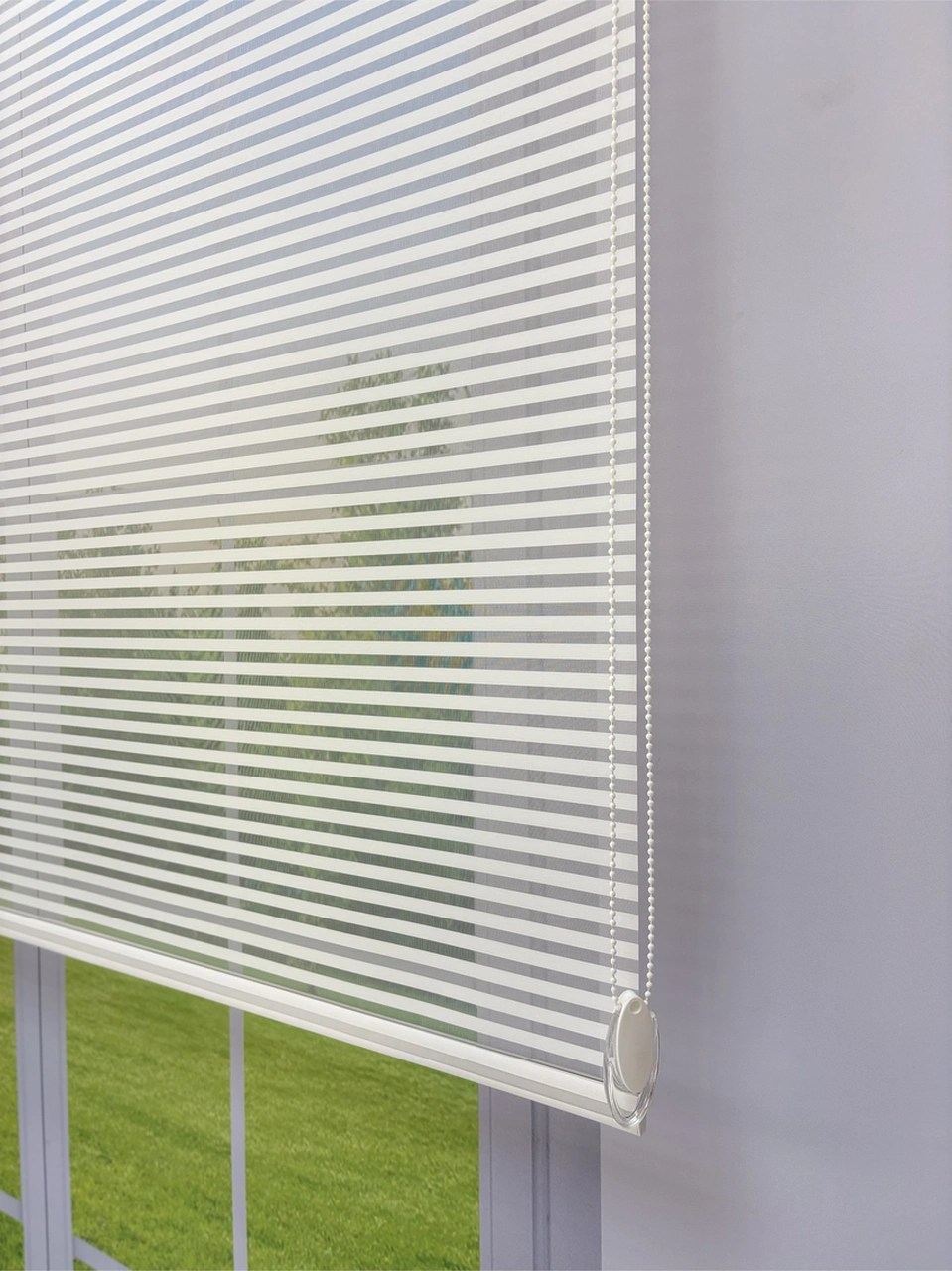 Luna Serisi Beyaz Tül Beyaz Stor Perde Işık Kontrollü, Çift Mekanizmalı, Kolay Montaj Beyaz