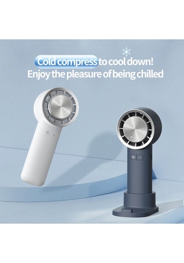 Springsun Usb Şarjlı Taşınabilir El Tipi Mini Fan 3 Hızlı Soğutucu Masa Telefon Standı Sarı