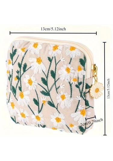 Fochsia 1 Adet 2 Renk Seçenekli Işık Rengi Şık Büyük Kapasiteli Hijyenik Ped Çantası - Portatif Sevimli Cep Düzenleme Çantası Açık Renk