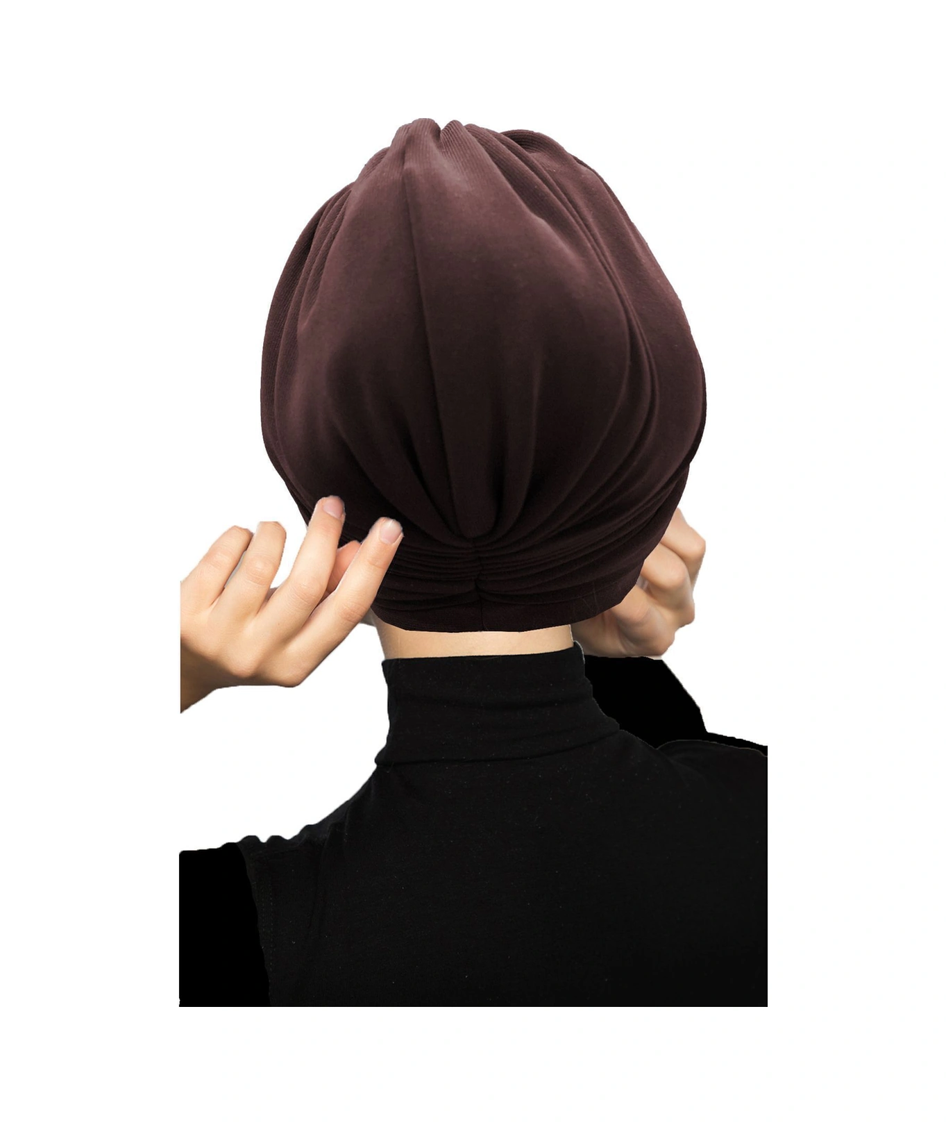 Çift Katlı Astarlı Kahve Hazır Türban Tesettür Dış Ve Havuz Bonesi Kahve