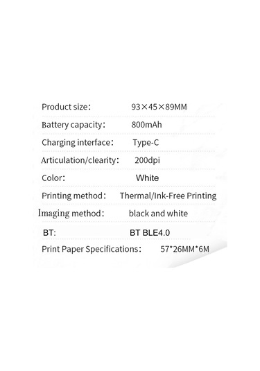 Mufunye Öğrenci Mini Hata Notu Yazıcı X7 - Termal/sticker/renk Kağıtlı, Bluetooth İle Bağlanabilir, Kartuşsuz Baskı