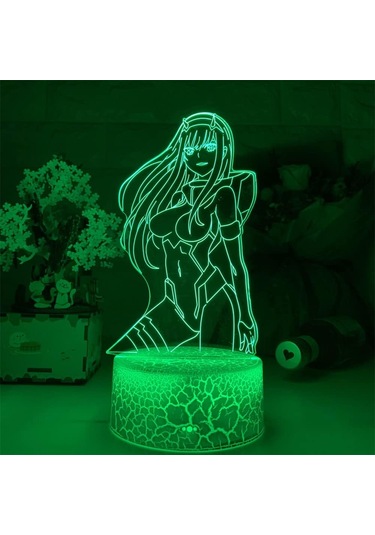 Anime Lambası 3d Gece Lambası Darling İn The Franxx Zero İki Figürlü Gece Lambası Dokunmatik 7 Renk Uzaktan Kumanda 16 Renk Değişimi Çok Renkli