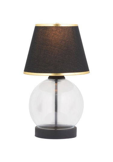 Lampon Siyah Şapkalı Siyah Masa Lambası Modern Tasarım Salon-Yatak Odası Abajur Siyah