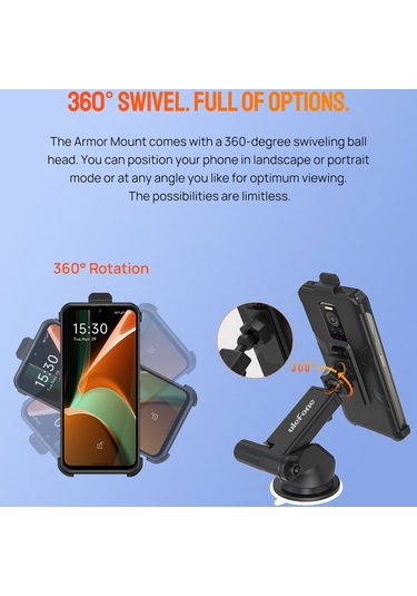 Ulefone Araba Vantuz Telefon Tutucu Siyah