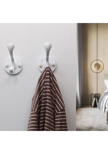 Yunboo Beyaz Metal Duvarlı Giysi Kancaları 5 Adet - Tuvalet Ve Giriş İçin - Cüzdan, Anahtar, Şapka, Halı Vb. Asma - Vidalı Tamir Seti Dahil Beyaz