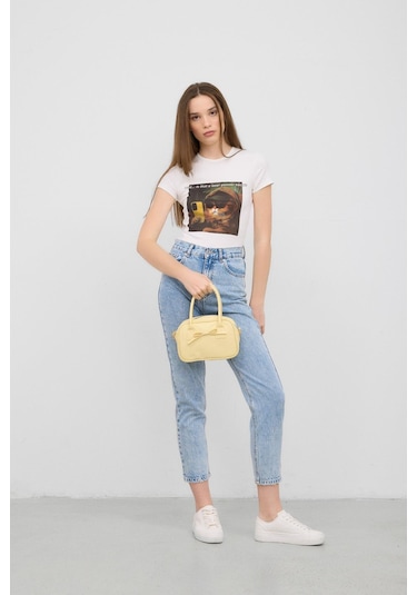 Shule Bags Perfect Kurdele Detaylı El Ve Çapraz Çanta Sarı Sarı