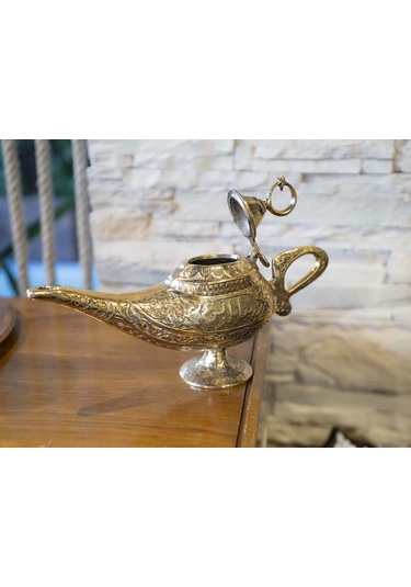 Alaaddin Sihirli Lamba Pirinç Gold Renk