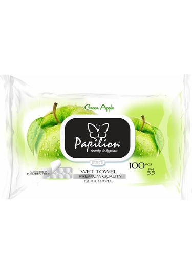 Papilion Yeşil Elma Kokulu Islak Havlu 100'Lü