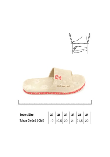 Gezer Kız Çocuk Airblow Yazlık Islak Zemine Uygun Ev Bahçe Banyo Havuz Terlik Bej