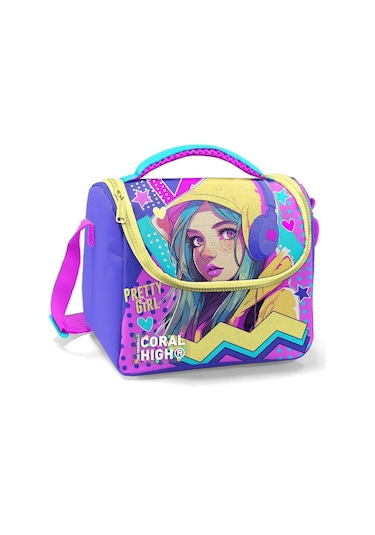 Coral High Lavanta Turkuaz Kulaklıklı Kız Isı Yalıtımlı Beslenme Çantası