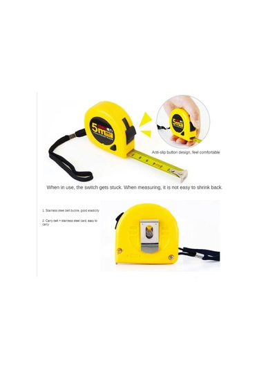 Güçlü Ve Hafif Tasarımlı 3m-ağaç İşleme Ölçüm Aletleri 2m 3m 5m Seçenekleri Mevcut Mezura Geri Çekilebilir