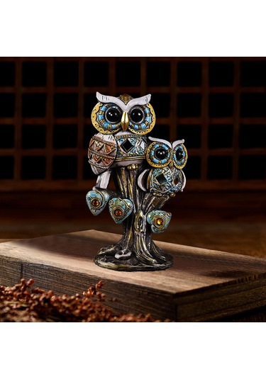 Suntek Baykuş Heykelcik Koleksiyon Modern Reçine Beyaz