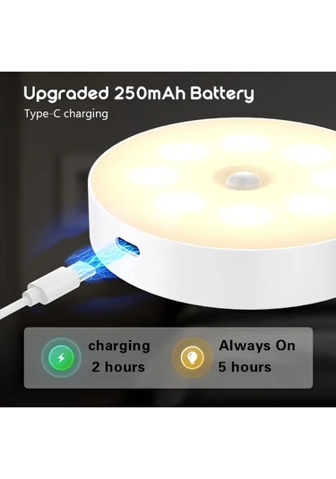 Willowhaven 6'lı Paket Usb Şarj Edilebilir Hareket Sensörlü Beyaz Işık Led Duş Ve Bahçe Aydınlatma