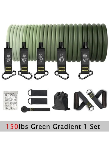 Direnç Bantları Seti Gerginlik Çekme Halatı Erkekler Kadınlar İçin Egzersiz 150lbs Green 150lbs Green