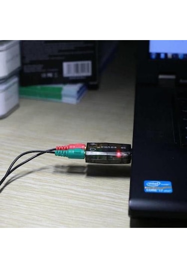 Harici USB Notebook Ses Kartı 3.5 mm. Kulaklık Mikrofon Çevirici
