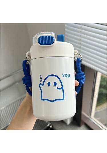 Su Bardağı Termos Pipetli Bardak Öğrenci Büyük Kapasiteli Bardak 7yrso0 Açık Mavi