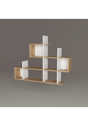 Lagomood Enky Duvar Raf Beyaz & Meşe