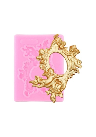 Novahub Pembe Dıy Ayna Çerçevesi Fondan Kek Dekorasyon Araçları Çikolatalı Kek Silikon Kalıplar Mutfak Pişirme Kalıpları Pembe