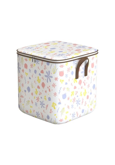 Depolama Çantaları Taşınabilir Giysiler Depolama Katlanabilir Küçük Saf Ve Taze Dolap Organizatör Depolama Kapları Dayanıklı Kulplar Çiçek Baskı Desen Organizatör Çantası 180l