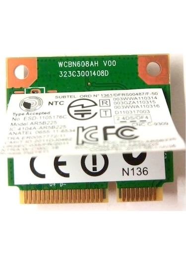 Lenovo Uyumlu G700A Notebook Wifi Wireless Bluetooth Kartı Ar5