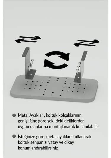 Zigon Sehpa Yan Sehpa Ayarlanabilir Tepsi Dikdörtgen Dekoratif Modern Yatay Dikey Koltuk Sehpası Krem Krem