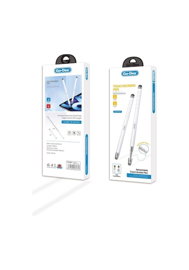 Go Des GD-P1127 Universal Telefon Tablet Uzayabilen Teleskopik Dokunmatik Kalem