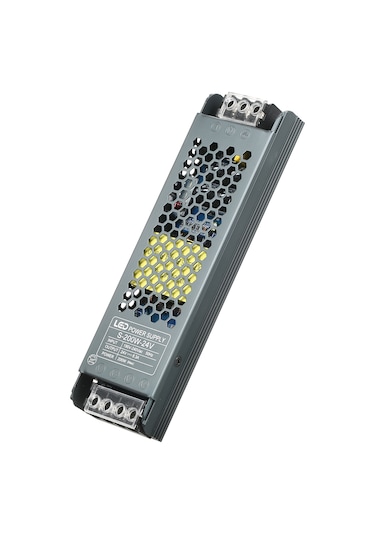 Lemestar 24v 200w Led Transformörü - Led Şerit, Işık Kutusu İçin Güç Kaynağı - Ac190-240v Girişli, Alüminyum Kasa, Soğutma Ve Koruma Özellikleri