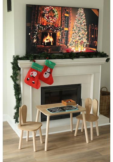 The Kids 1 Masa + 2 Sandalye (Çocuklar için Yaz-Sil Montessori Aktivite ve Etkinlik Masa Sandalye Takımı)