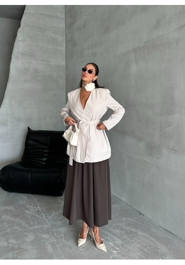 Taş Elegant Kuşaklı Ceket TAŞ Taş