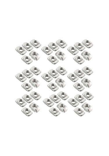 Novahub Ev Tadilatı Karbon Çelik Ab Standardı Somun Bağlantı Elemanları Alüminyum Profiller Diş T Somun Donanımı 45series M6-50pcs 45series M6-50pcs
