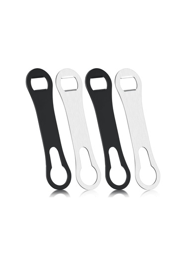 Paslanmaz Çelik Şişe Açacağı Ve Dökme Ağzı Çıkarıcı, Barmenler İçin Bar Aleti, Düz Köpek Kemiği, Metal Hızlı Açacak, Siyah, Gümüş Diğer