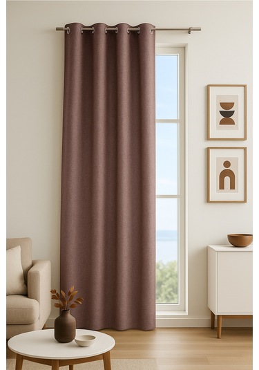 Prato Halkalı Fon Perde Kiremit 140x260 Kiremit