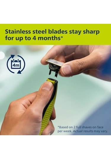 Philips Oneblade Yedek Bıçaklarıyla Uyumlu 3'lü Tıraş Bıçağı Paketi 360 Dönebilen One Blade Pro Bıçaklar