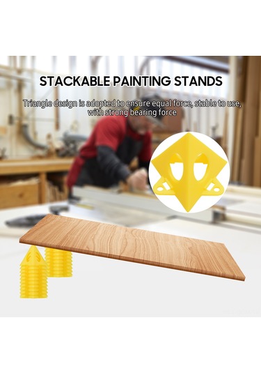 Qingmipy Plastik Triangular Boya Ayakları, Ahşap İşleri Ve Dekorasyon Projeleri İçin Sabit Taşıma, 20 Adet Sarı Renkli Stoklanabilir Destek Aparatı
