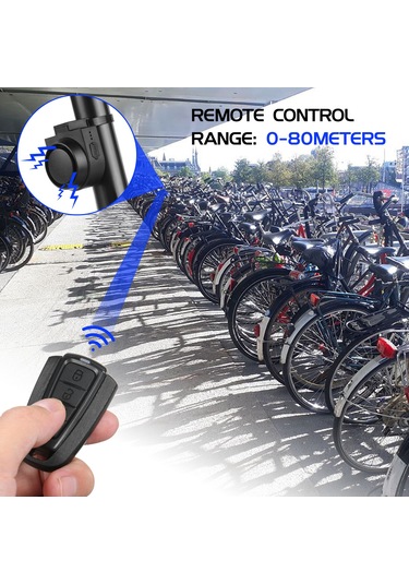 Kablosuz Bisiklet Kornası 115db Yüksek Sesli Bisiklet Hırsızlık Önleyici Korna Ipx5 Bisiklet Alarm Zili 5 Ses Modu 3 Titreşim Hassasiyeti Ayarı 3 Ses Ayarı