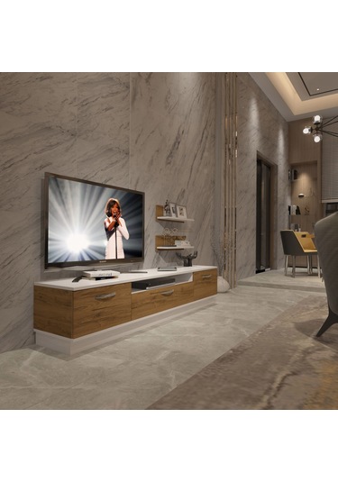 Decoraktiv Trendstyle 4 Mdf Tv Ünitesi Tv Sehpası Beyaz - Pera