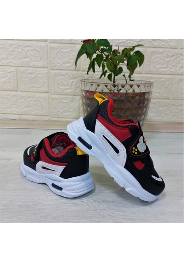 M.p One 3127 Işıklı Fuspetli Bebe Spor Ayakkabı Siyah - Kırmızı