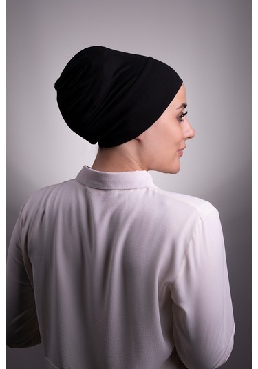 Siyah Pratik Hazır Geçmeli Iç Bone Viskon Kumaş Dikişsiz 3003_01 Siyah