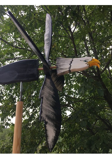 Kartal El Yapımı Ahşap Rüzgar Gülü Dış Mekan Dekoru