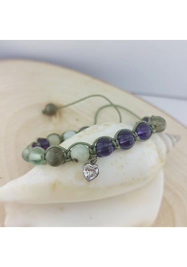 Vaoov 925 Ayar Gümüş Doğal Taşlı Stres Ve Depresyona Karşı Enerji Bilekliği