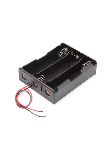 Koodmax - 10 Adet - 3 Lü Aa Kalem Pil Kutusu Yuvası 4.5v Kablolu Kalem Pil Tutucu