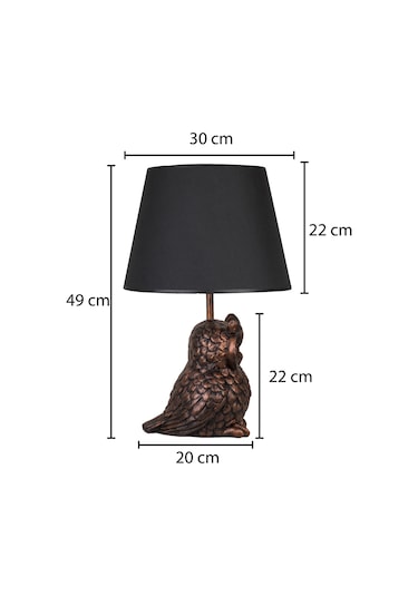 Qdec Modern Dizayn Baykuş Abajur Kahverengi Bej Diğer