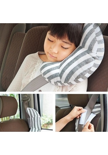 Wondernest 2 Adet Çocuk Boyun Kafalık, Rahat Araba Yastığı, Omuz Koruma Şeridi Kahverengi