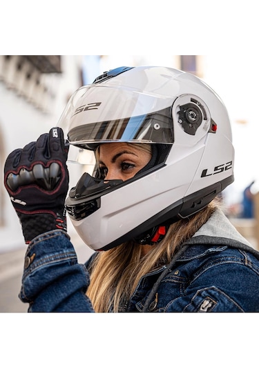 Ls2 Strobe 2 Çene Açılır Kask Beyaz