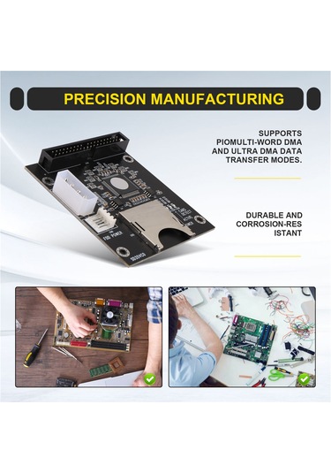 Xurunkeji Sd To 3.5 İnç Ide 40 Pin Dönüştürücü Kart Ide Sd Kart Adaptörü Ssd Gömülü Depolama Adaptörü Kartı Ide Genişletme Kartı
