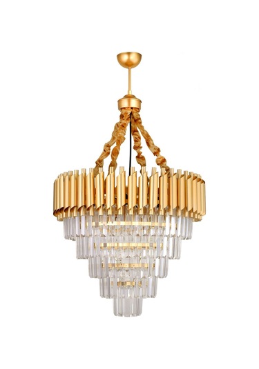 Palmira 55'lik Kristal Taşlı Lüks Avize - Sarı-yaldız Sarı Yaldız