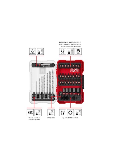 Einhell M-CASE 39 Parça Darbeye Dayanıklı Bits Ucu Seti - 49108773